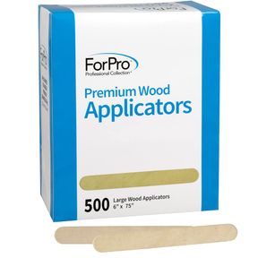 FORPRO PROFESSIONAL COLLECTION PREMIUM WOOD APPLICATORS, NON-STERILE, HAIR REMOVAL WAXING STICKS, LARGE, 6" L X .75" W, 6 INCH, 50