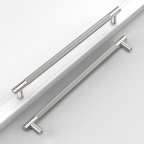 Coinkoly 10 Pack 10"(254mm) Brushed Satin Nickel & Champagne Bronze Cabinet Pulls, Knurled Handles for Cabinets