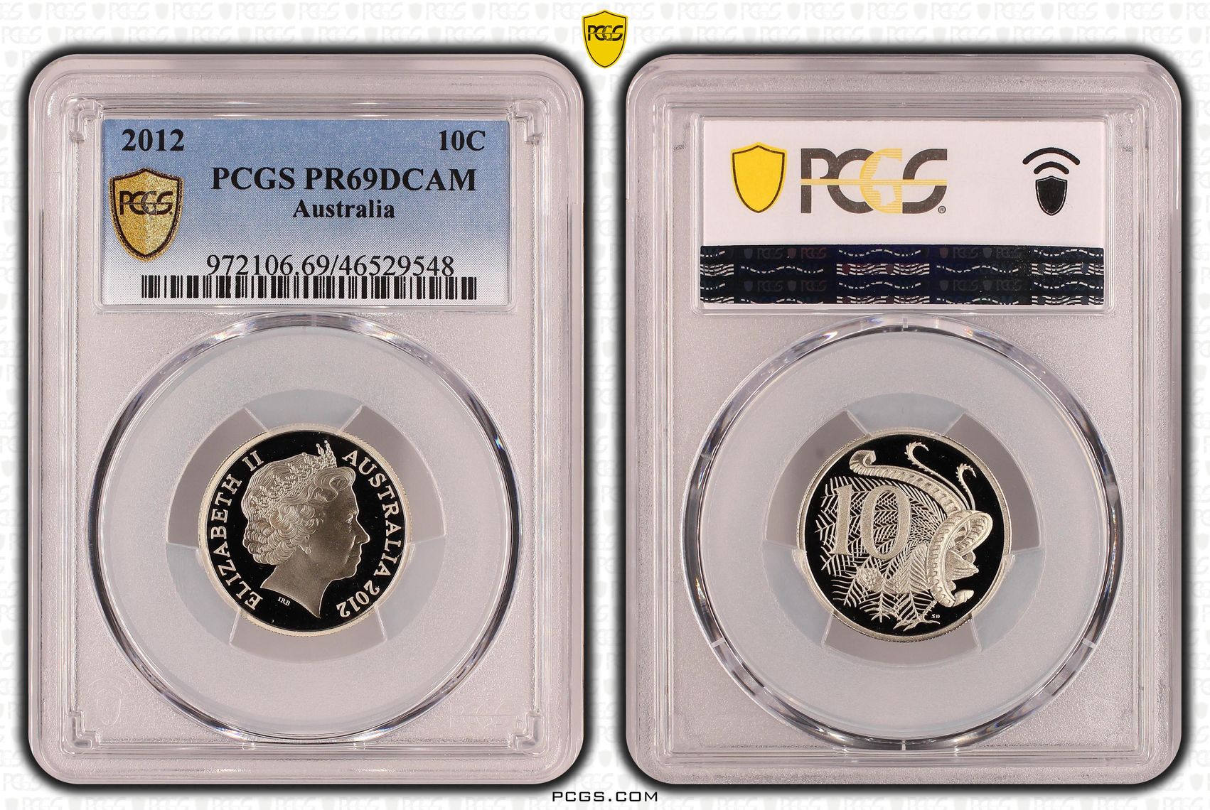 , Ten Cent, 2012, Pcgs Pr69dcam
