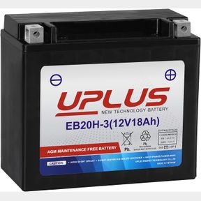 MOTORCYCLE BATTERY YTX20HL-BS, UPLUS EB20H-3 SNOWMOBILE UTV ATV YTX20L-BS YUAM320BS MAINTENANCE FREE SEALED AGM POWERSPORTS COMPAT