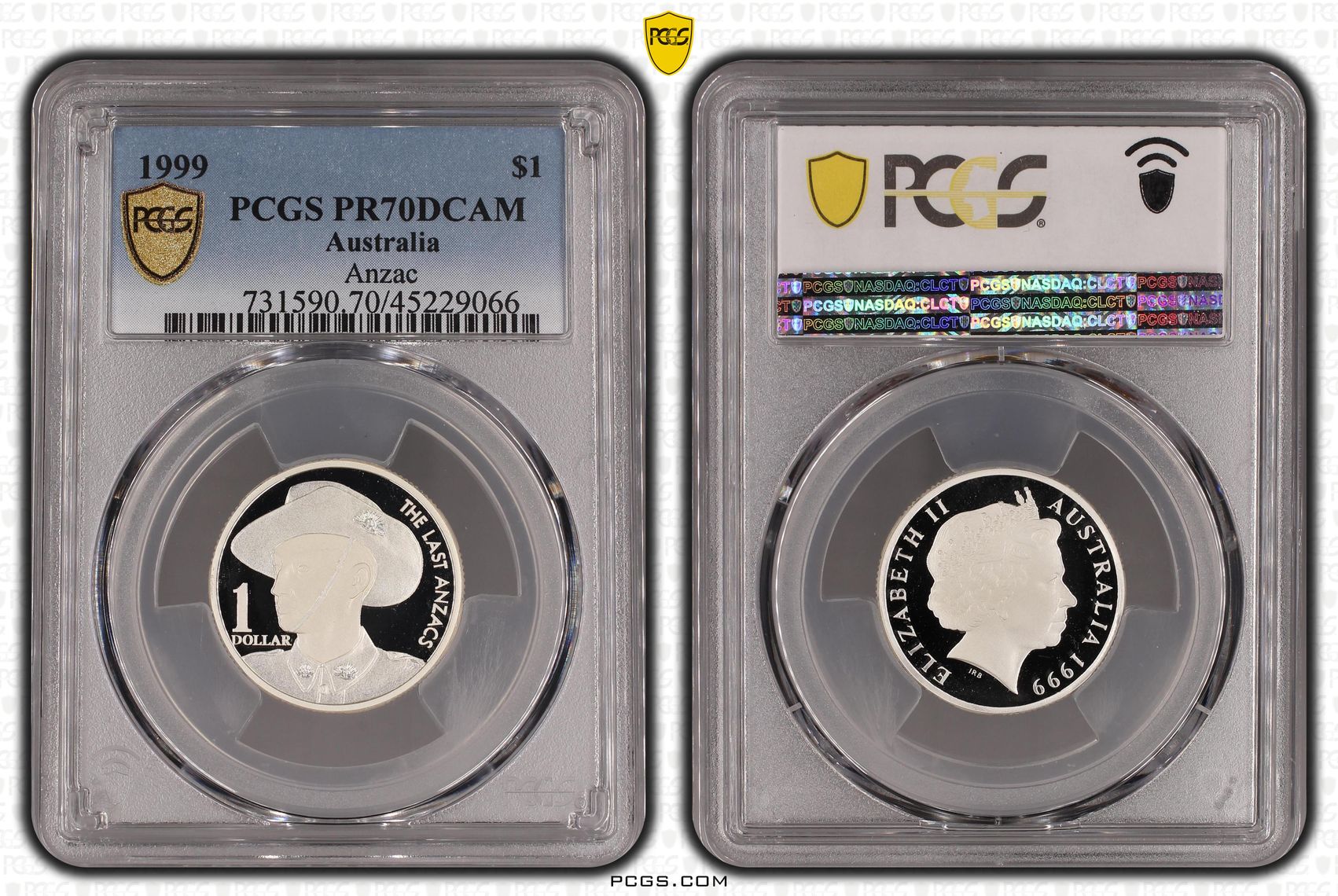 Elizabeth II, Silver Anzac, One Dollar, 1999, PCGS PR 70DCAM