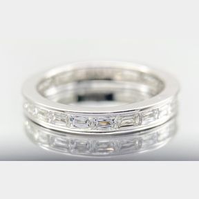 ORIGINAL SHIMANSKY 1.34CT BAGUETTE FULL ETERNITY RING COLOR D.VVS SET IN 18CT WHITE GOLD.3.3G RING SIZE M