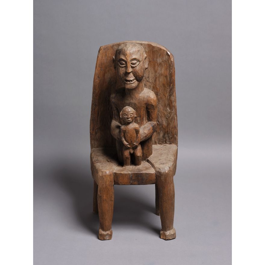 A carved tribal sculpture