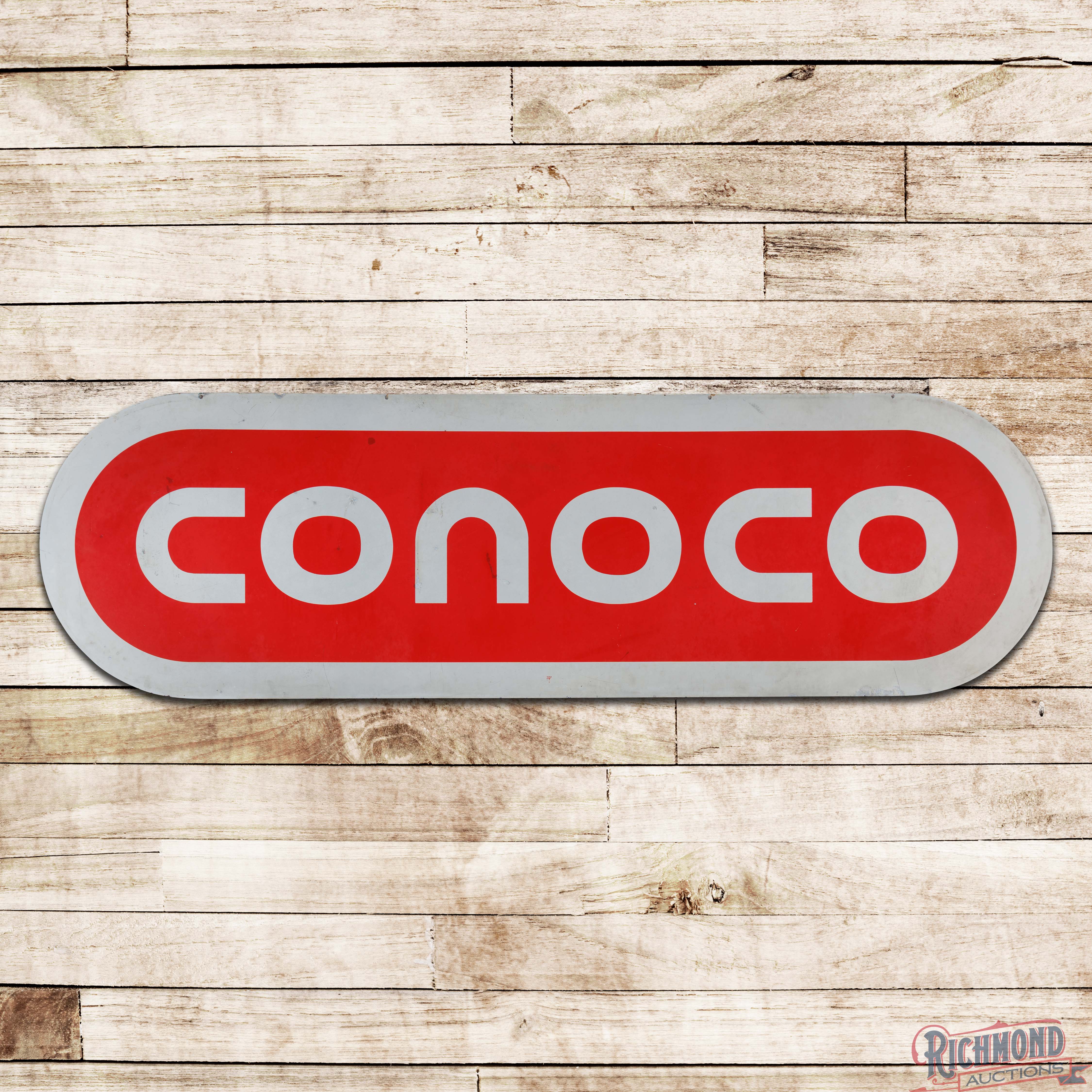 Conoco Gasoline 10' Double Sided Porcelain Service Station ID Sign ...