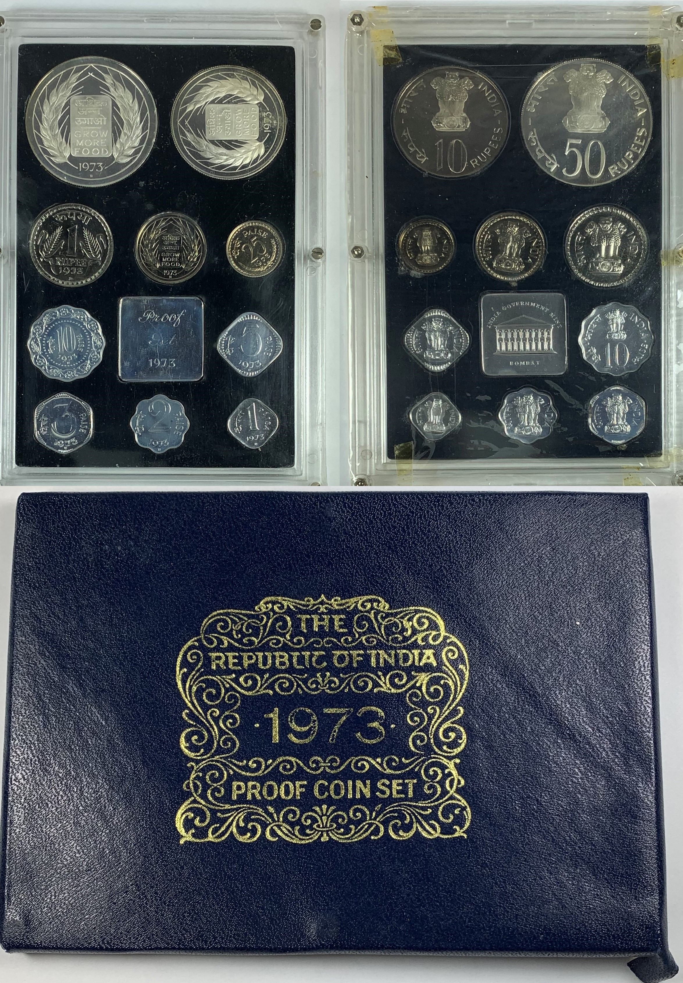 Republic of India 1973 10 Coin Proof Set