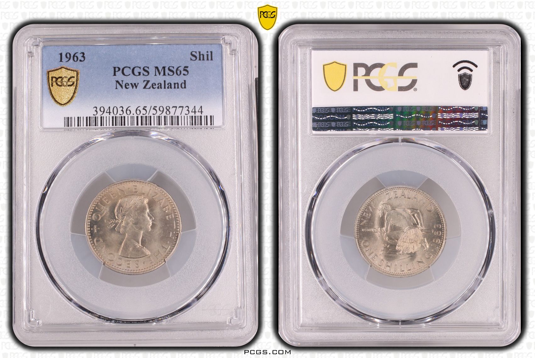New Zealand , Shilling, 1963, PCGS MS65