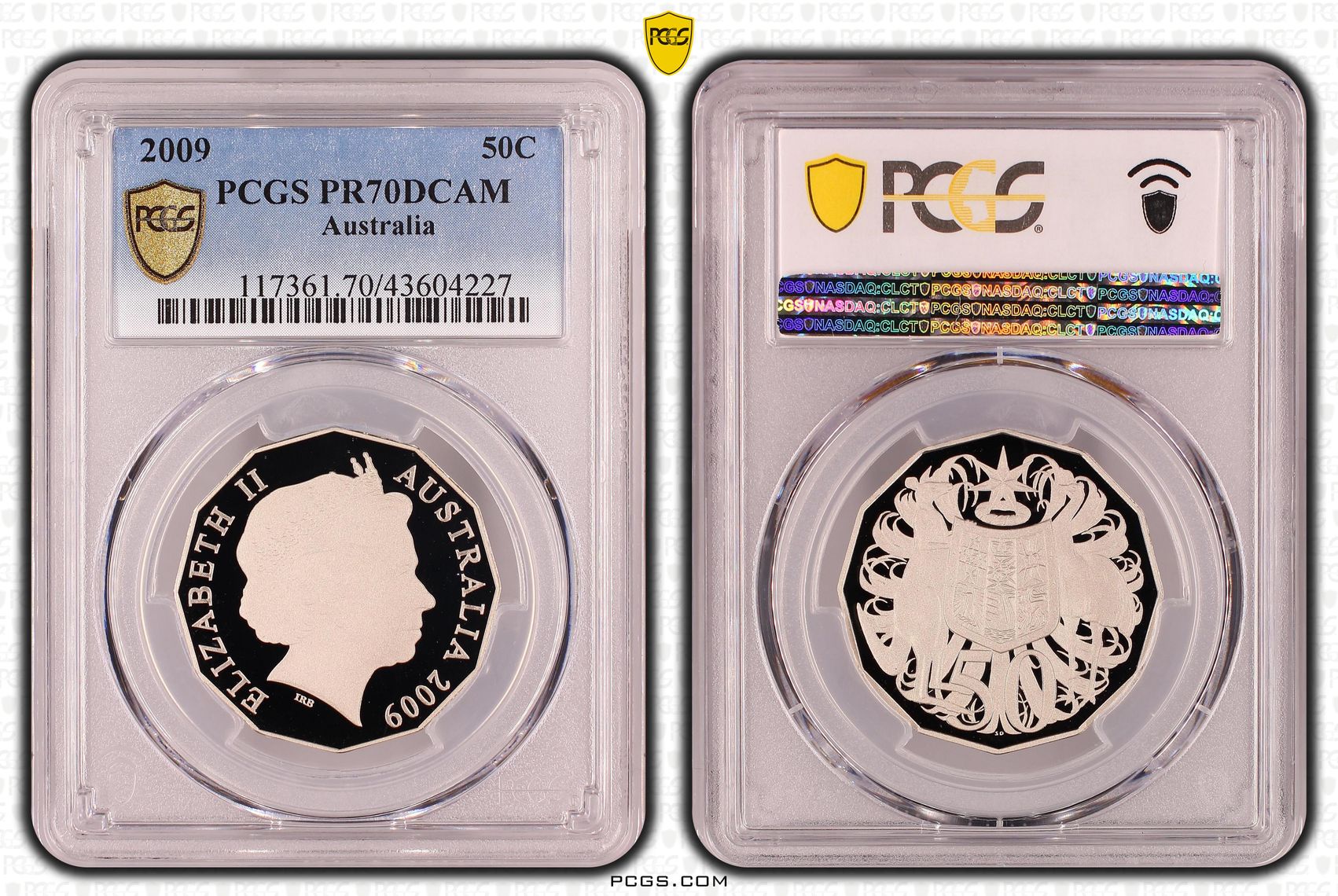 2009 Australia Fifty Cent, 50c PCGS - PR70DCAM POP 25/0 -227