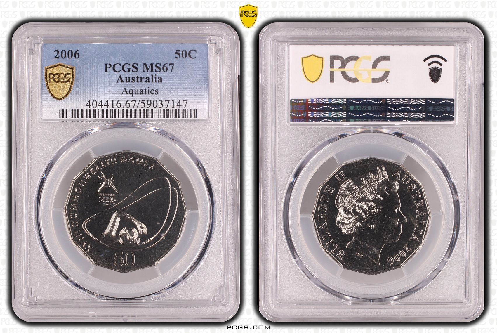 Aquatics, Fifty Cent, 2006, PCGS MS67