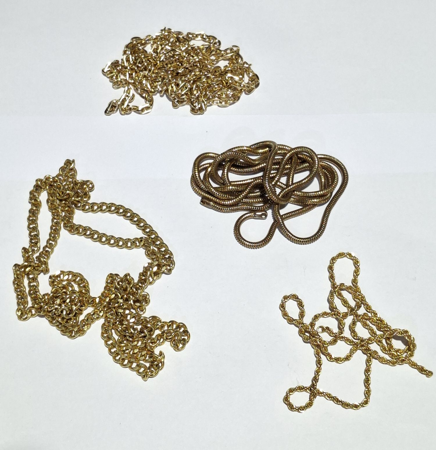 Four Various Gilt Chains