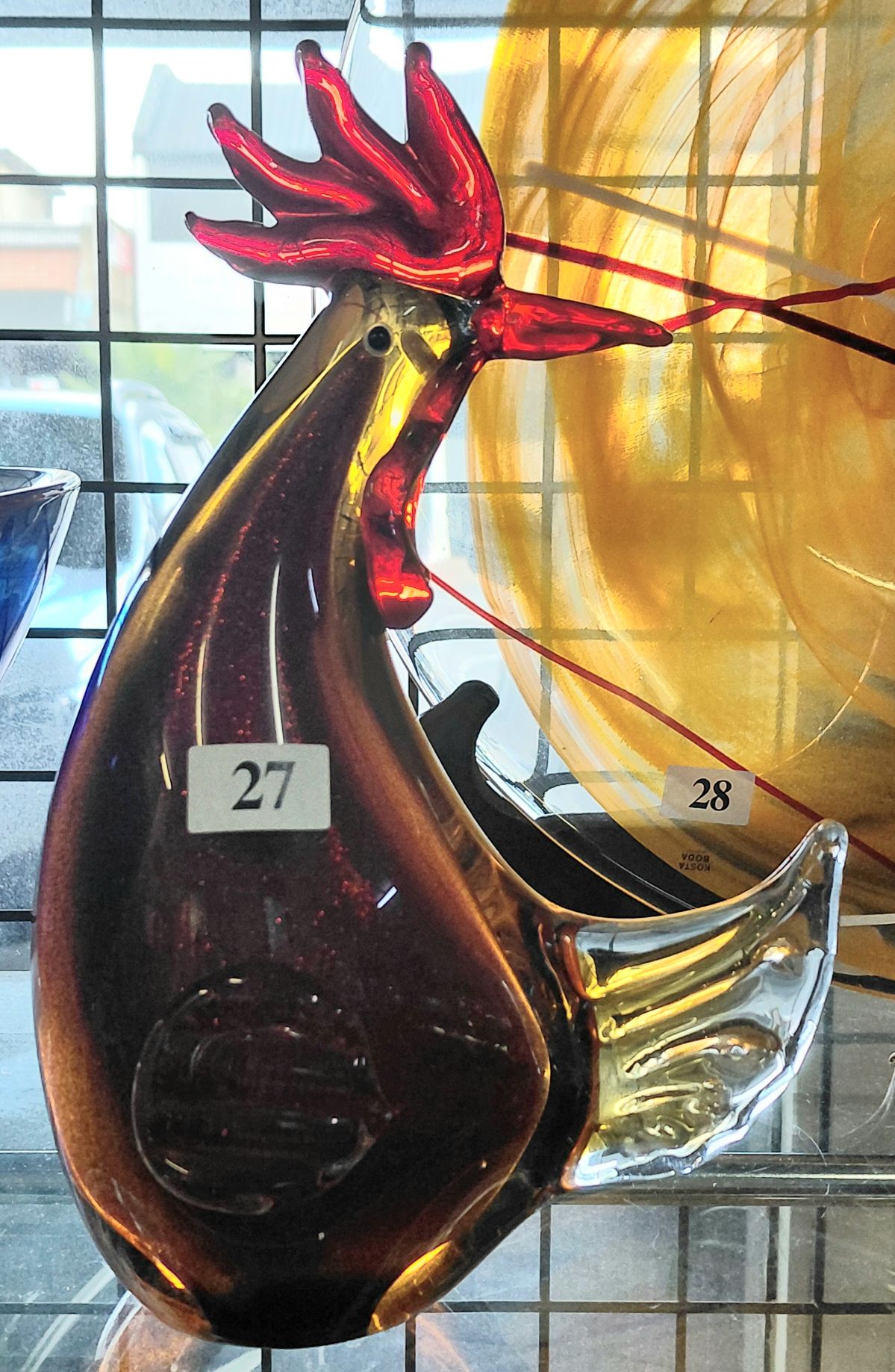 27 · ART GLASS ROOSTER