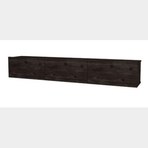 DAMLA FLOATING TV STAND - DARK BROWN - THE UNIT HAS 3 DRAWERS TO KEEP YOUR MAGAZINE REMOTES AND CONCEAL SMALL THINGS