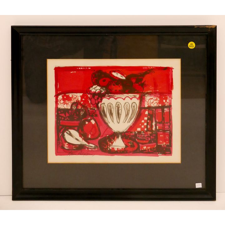 Robin Philipson Abstract Still Life Signed Lithograph Framed- 19x21''