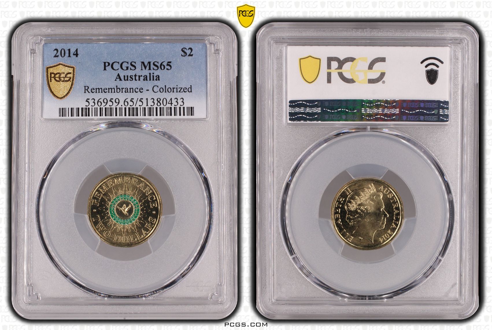 Remembrance - Colorized, Two Dollar, 2014, PCGS MS65