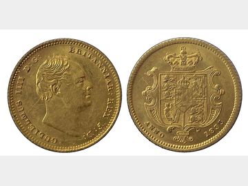 1835 WILLIAM IV HALF SOVEREIGN UNC DETAILS OBVERSE SCRATCHED.
