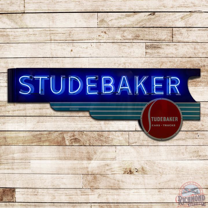 Excellent Studebaker Cars Trucks Die Cut 8' Double Sided Porcelain Neon Sign