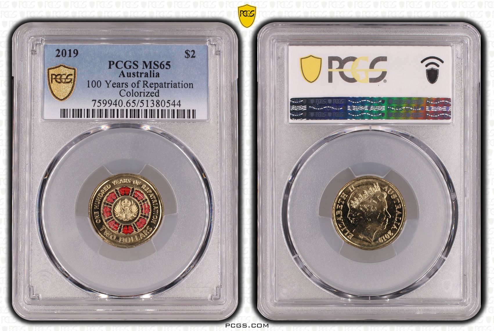 100 Years of Repatriation - Colorized, Two Dollar, 2019, PCGS MS65