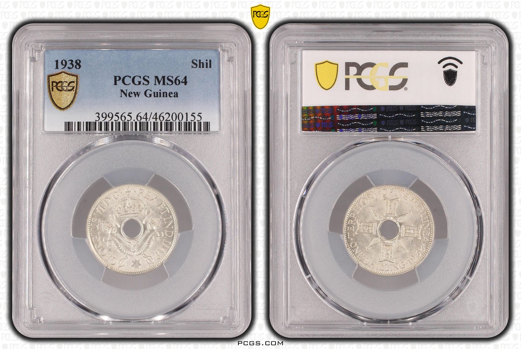 New Guinea, Shilling, 1938, PCGS MS64