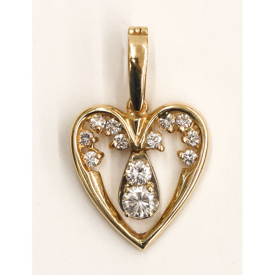 1.75ctw Diamond 14k Heart Pendant