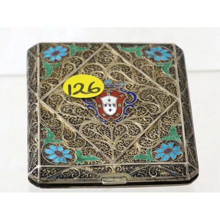 A FINE 19TH CENTURY CONTINENTAL SILVER GILT FILIGREE  AND ENAMEL CIGARETTE CASE,