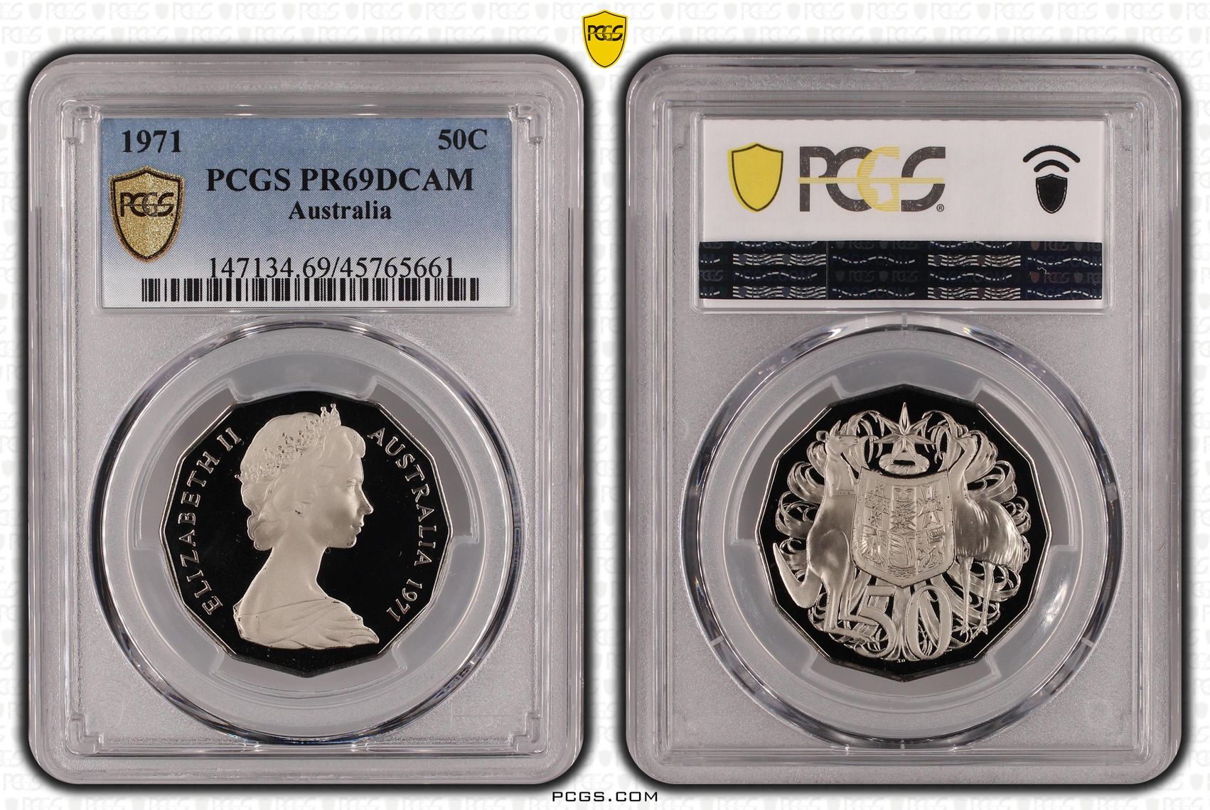 Elizabeth II, Fifty Cent, 1971, PCGS PR 69DCAM