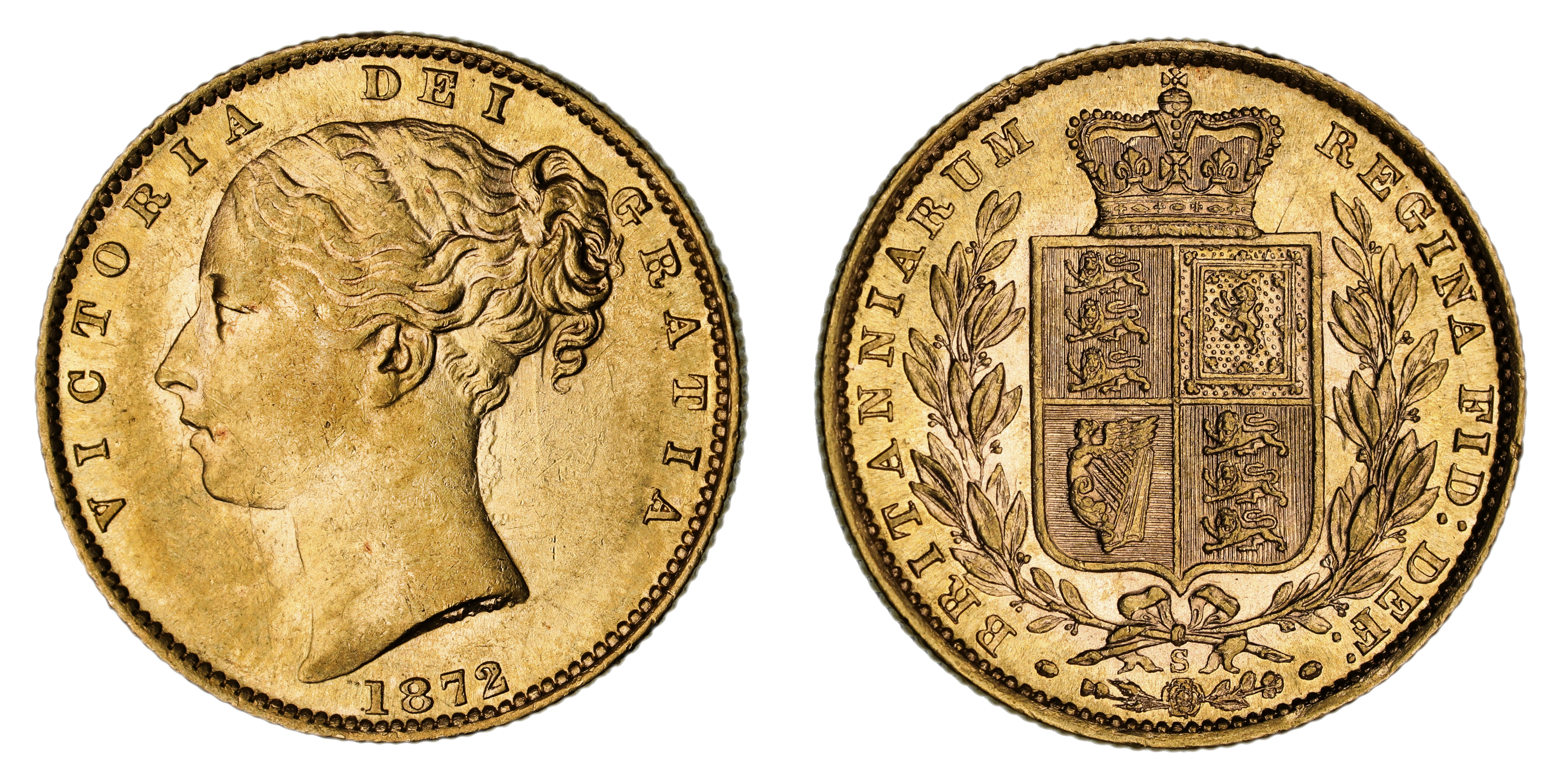 Victoria, Shield Reverse - Sydney Mint - Young, Sovereign, 1872, gEF