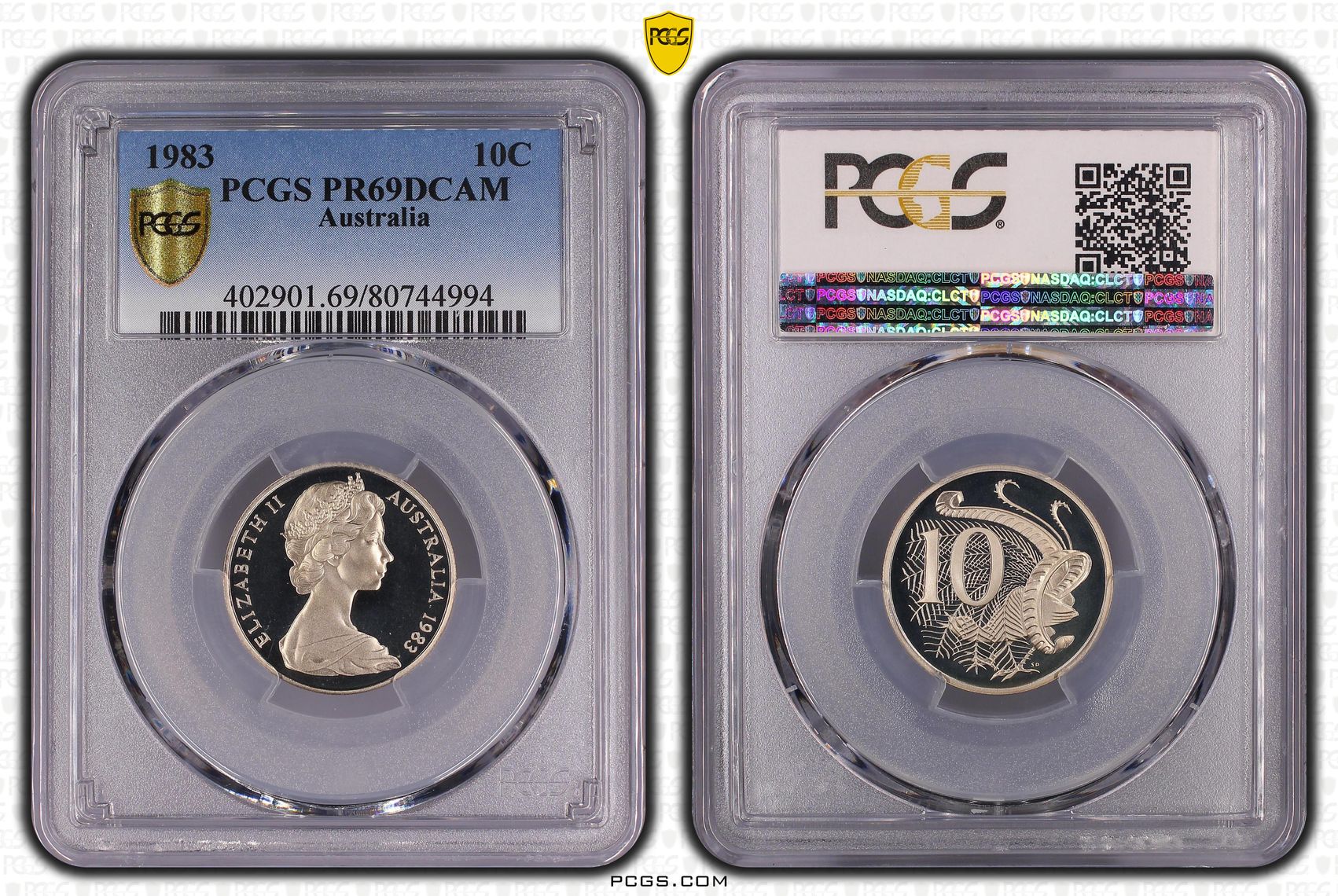 Ten Cent, 1983, Pcgs Pr69dcam