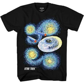 S STAR TREK ENTERPRISE VAN GOUGH GIFT FOR WOMEN ADULT GRAPHIC TSHIRT T-SHIRT FOR MEN APPAREL MERCHANDISE MEN'S WOMEN'S SHORT SLEEV