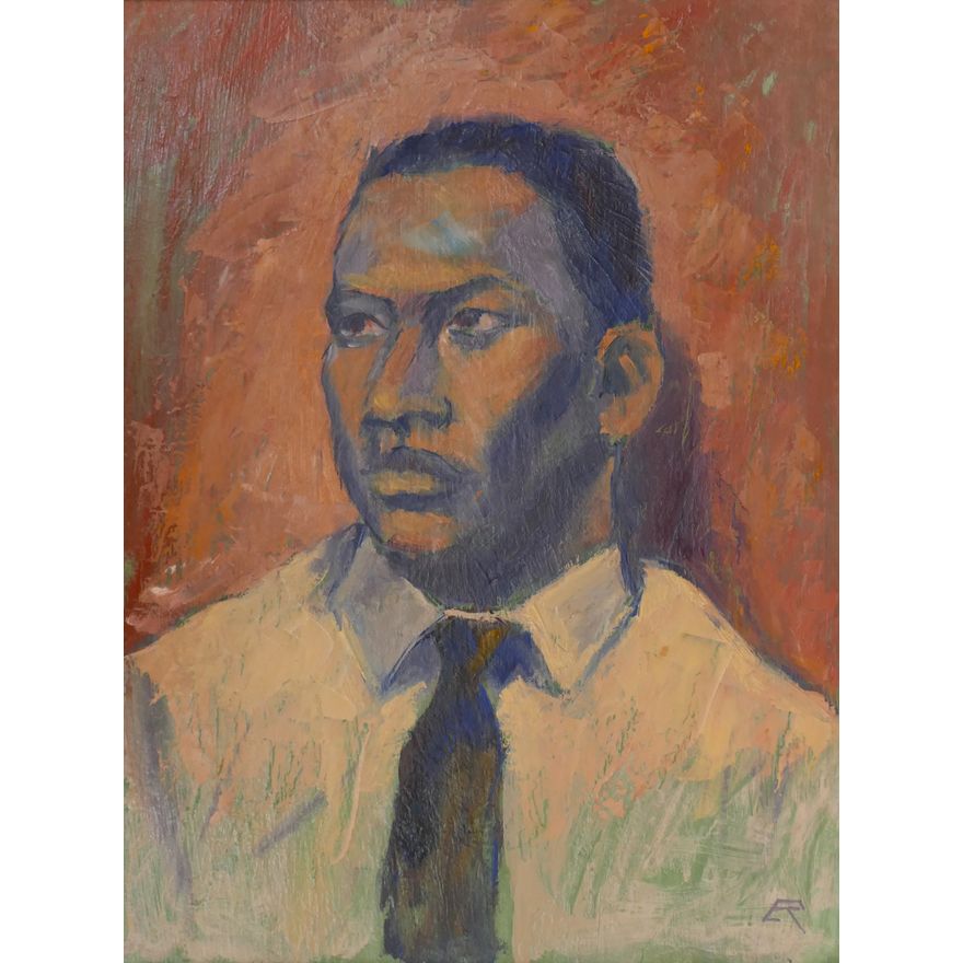 Charles Reynolds ''African American Male Portrait'' Oil on Masonite