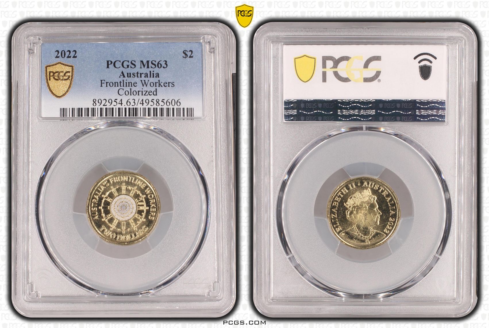 Elizabeth II, Frontline Workers Colorized , Two Dollar, 2022, PCGS MS63