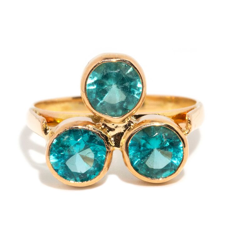 Aqua Apatite 18ct Gold Ring,