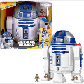 FISHER-PRICE IMAGINEXT STAR WARS TOY R2-D2 (17.5 IN TALL) WITH LIGHTS SOUNDS & C-3P0 METAL CHARACTER KEY FOR KIDS AGES 3+ YEARS