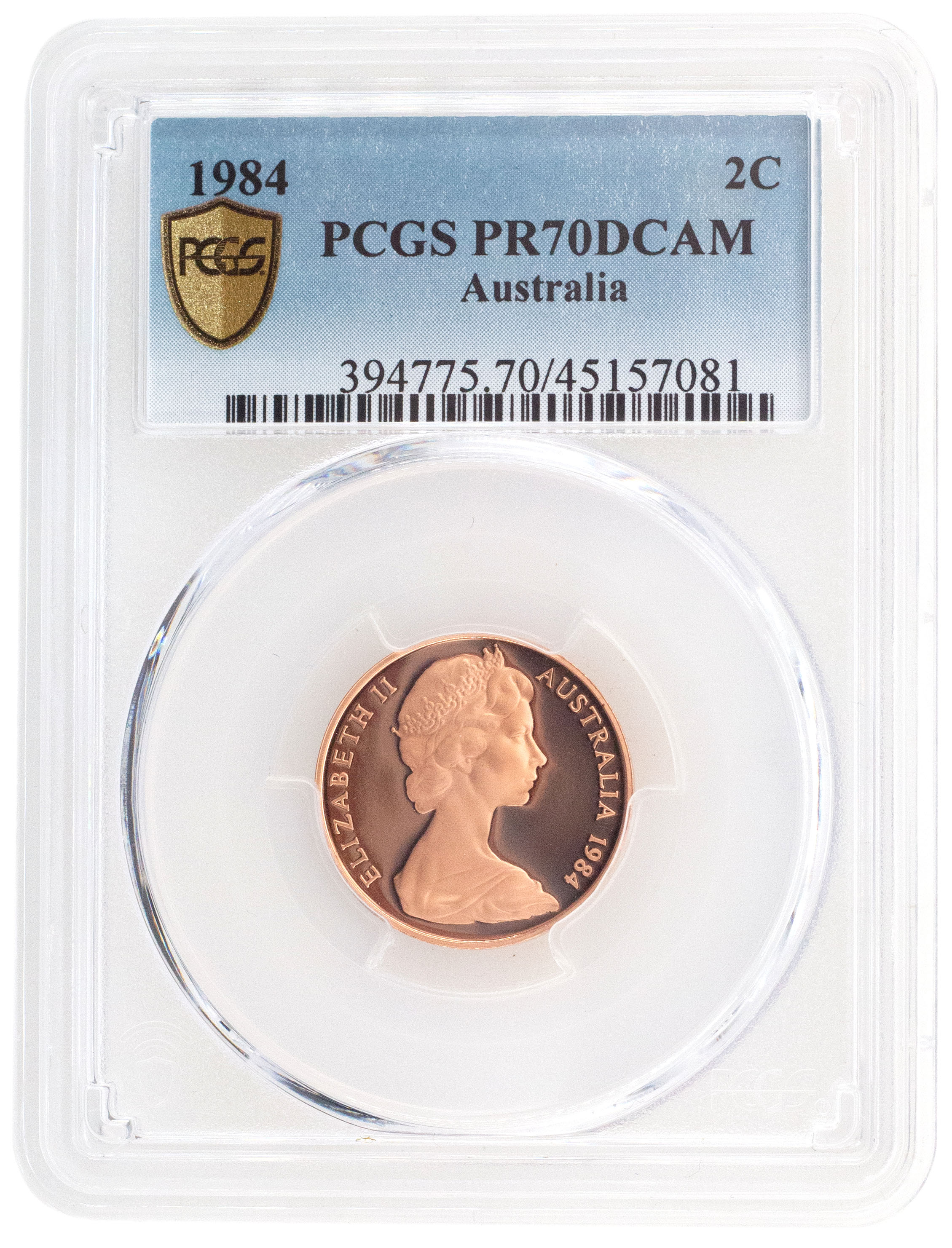 1984 Australia Two Cent, 2c PCGS - PR70DCAM POP 40/0 -081
