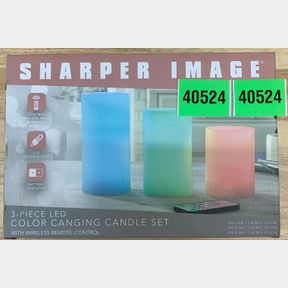 SHARPER IMAGE 3 PIECE LED COLOR CHANGING CANDLE SET