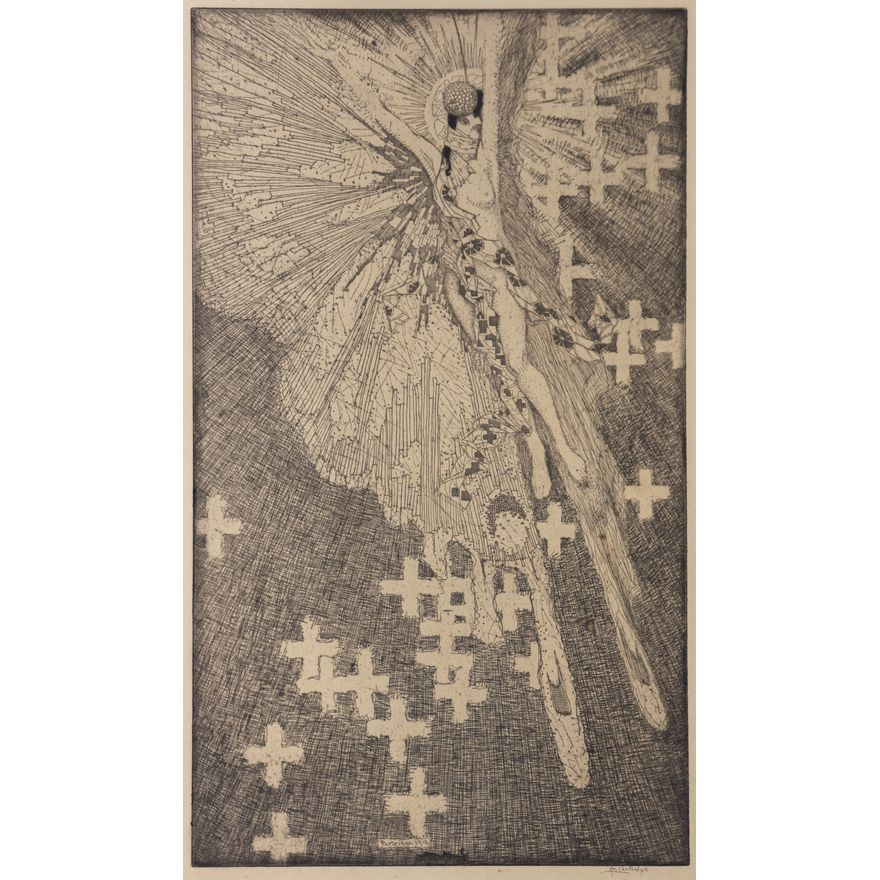 Roi Partridge ''White Butterfly'' 1912 Etching