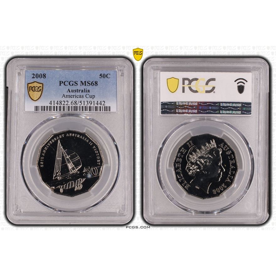 Americas Cup, Fifty Cent, 2008, PCGS MS68