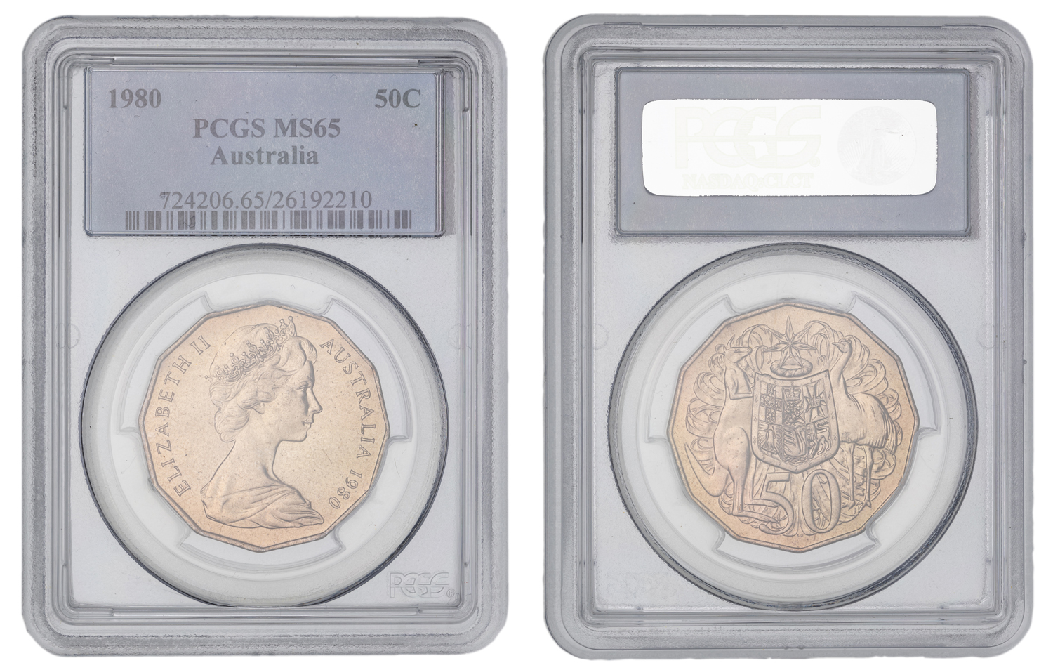 Elizabeth II, Fifty Cent, 1980, PCGS MS65