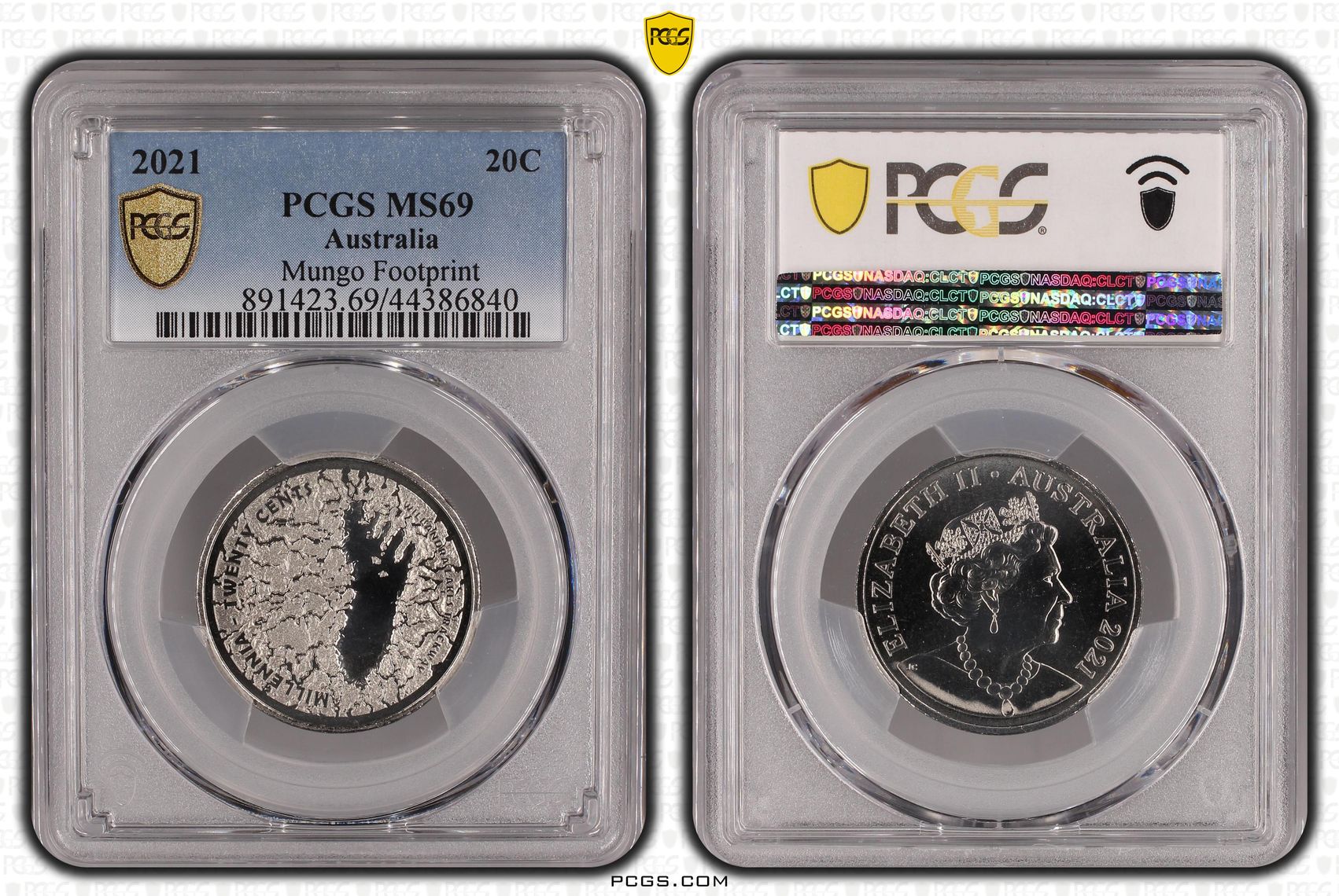 2021 Australia Twenty Cent, 20c Mungo Footprint PCGS - MS69 -840