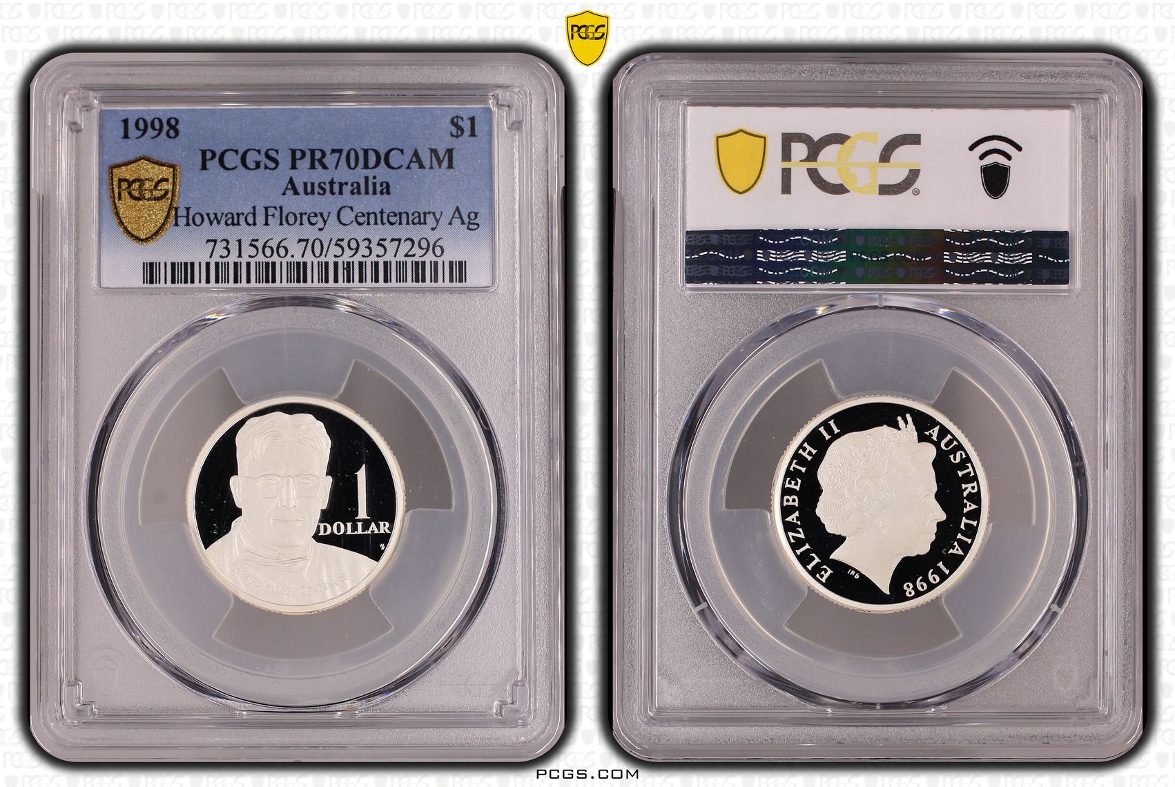 Elizabeth II, Howard Florey Centenary Silver, 20/0, One Dollar, 1998, PCGS PR70DCAM