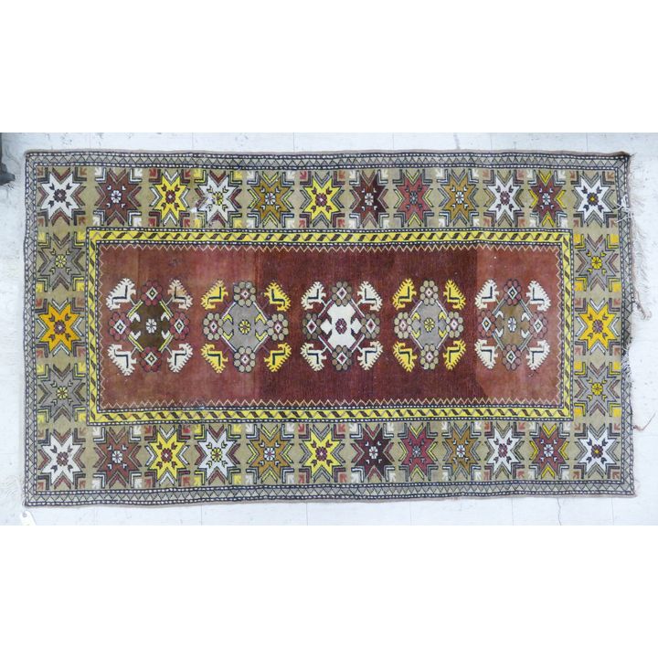 Semi Antique Caucasian Oriental Rug- 3'8''x6' with scattered damage