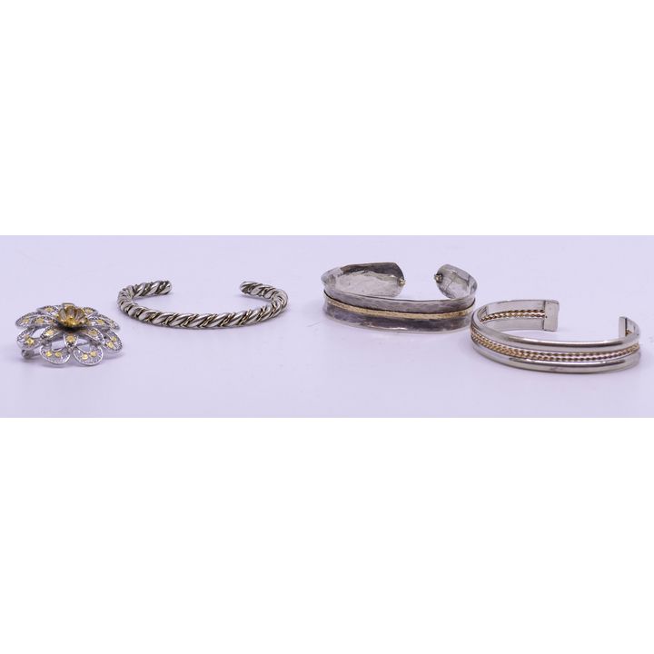 Box Sterling & Gold Bangle Bracelets Etc