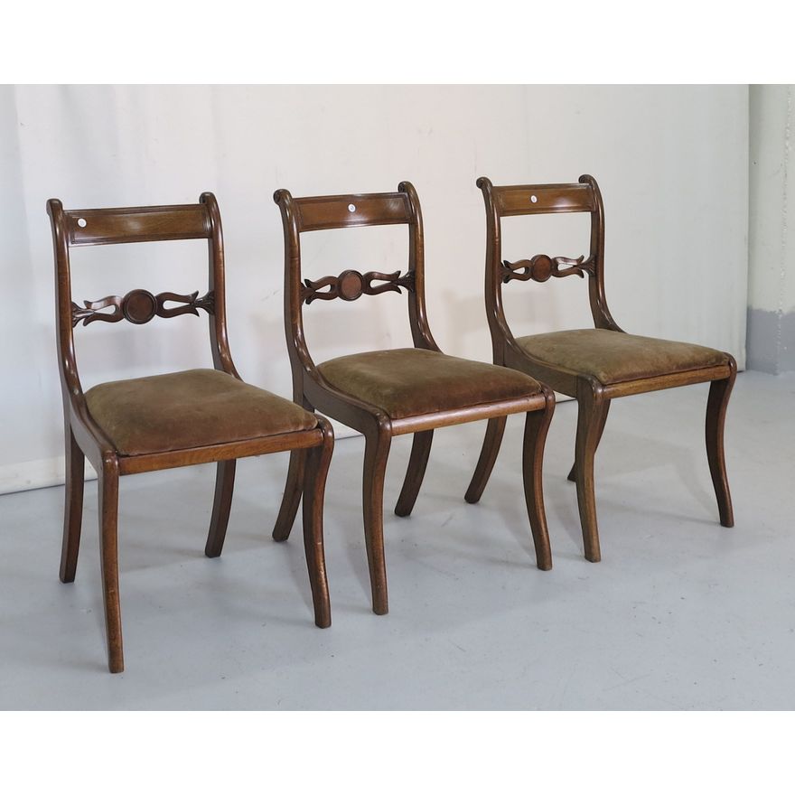 SET OF 3 EARLY VICTORIAN MAHOGANY DINING CHAIRS