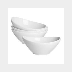 Oval Shape Ceramic Salad Bowl - Soup Cereal Serving Bowl - Set of 4 - White -|Bar 9902155399521 - 51745/14743 SN B1 (S7)