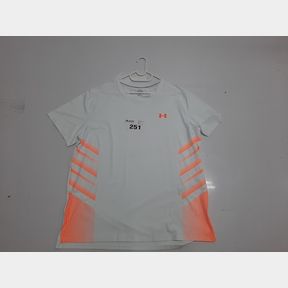 UNDER ARMOUR MEN S ISO-CHILL LASER HEAT SHORT SLEEVE TEE - WHITE/ORANGE BLAST/REFLECTIVE - MEN XL -