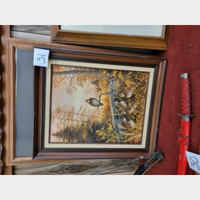 JESSE BARNES - Signed Quail and Tree Framed Artwork