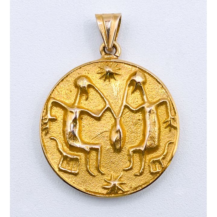 Heavy 18k Failaka Sumerian Seal Pendant 1.25'' - 12.1 Grams