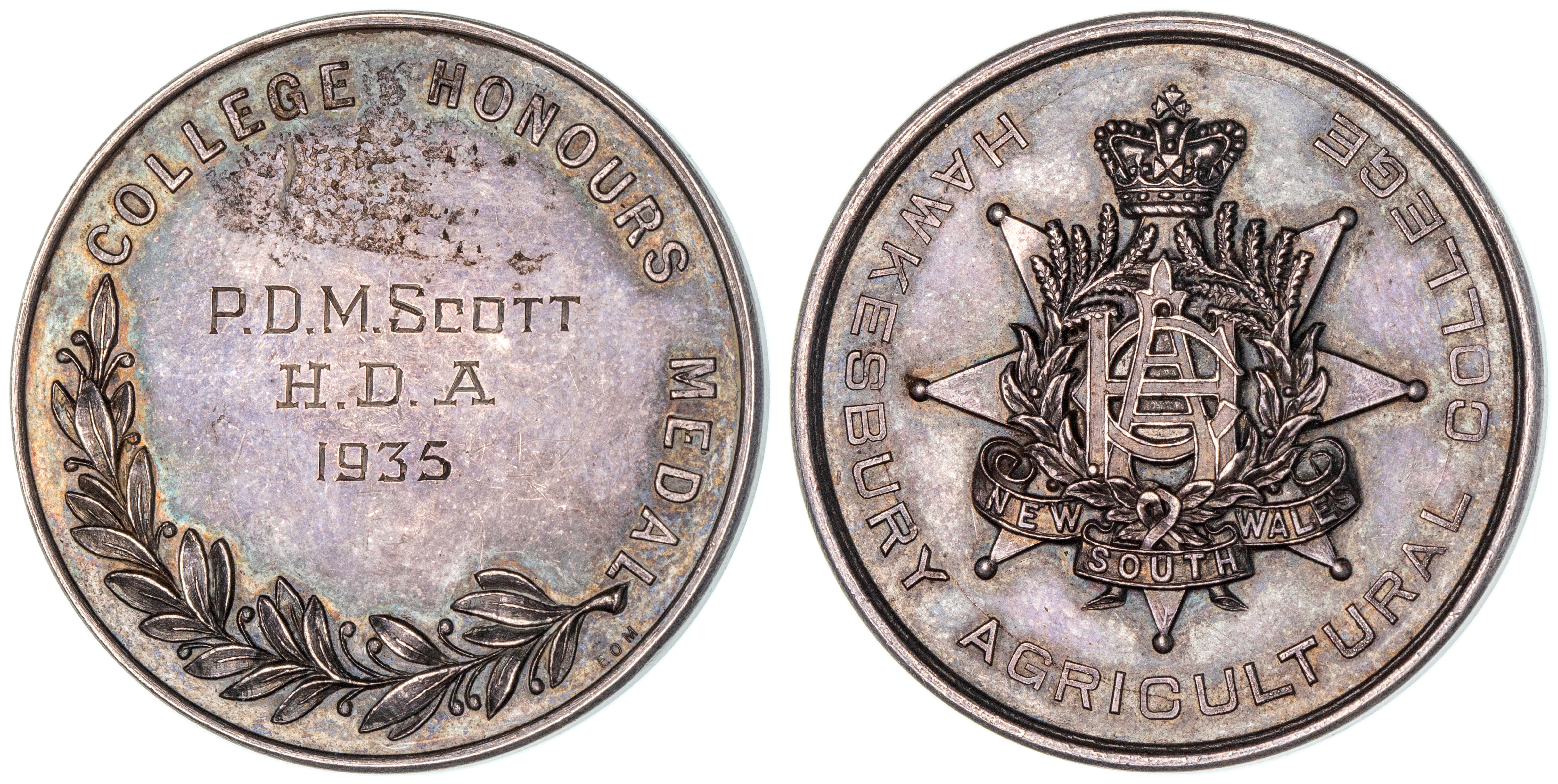 291 · Hawkesbury Agricultural College Honours Medal, EF