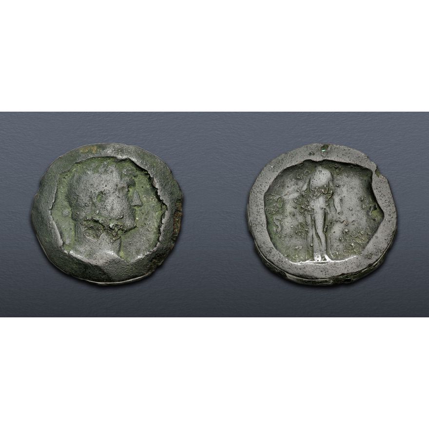 Hadrian Colors Hadrian. AD 117-138. Æ Sestertius (30.5mm, 29.33 g, 6h). Rome mint ...