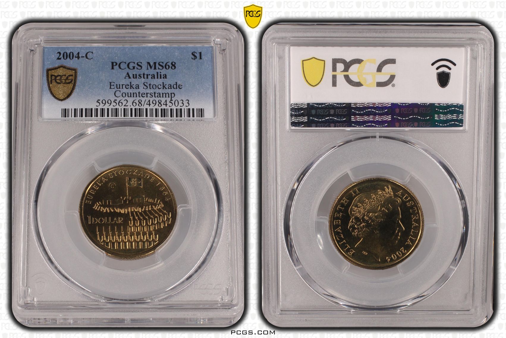231 · Elizabeth II, Eureka Stockade  POP 7/0, One Dollar, 2004-C, PCGS MS68