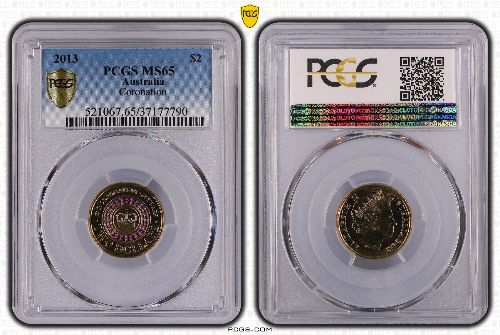 Elizabeth II, Coronation, Two Dollar, 2013, PCGS MS65