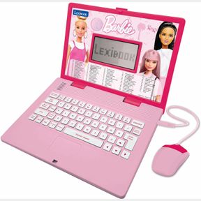 LEXIBOOK BARBIE, EDUCATIONAL AND BILINGUAL LAPTOP IN ENGLISH/SPANISH, TOY FOR CHILDREN WITH 124 ACTIVITIES TO LEARN, PLAY GAMES AN